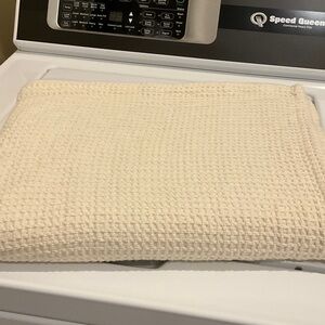Coyuchi Beige Waffle Throw